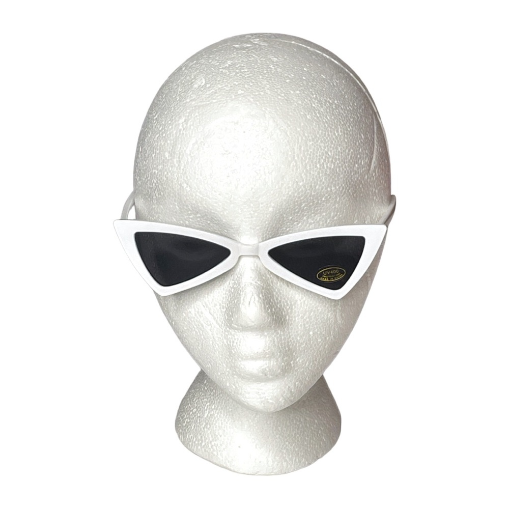 Petals and Peacocks Triangle Sunglasses White